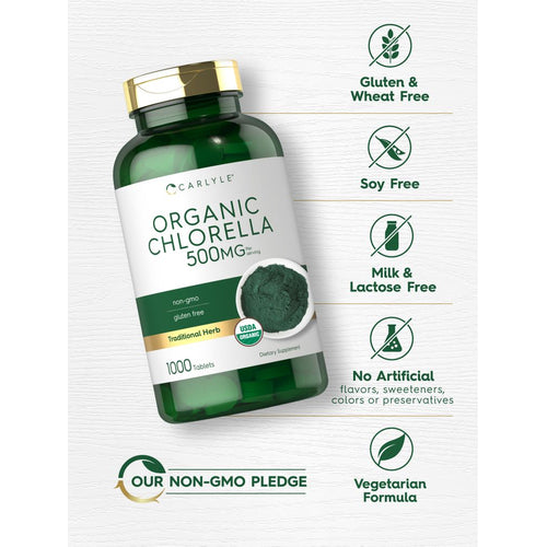 View 4 Chlorella 500mg por porción | 1000 Tabletas