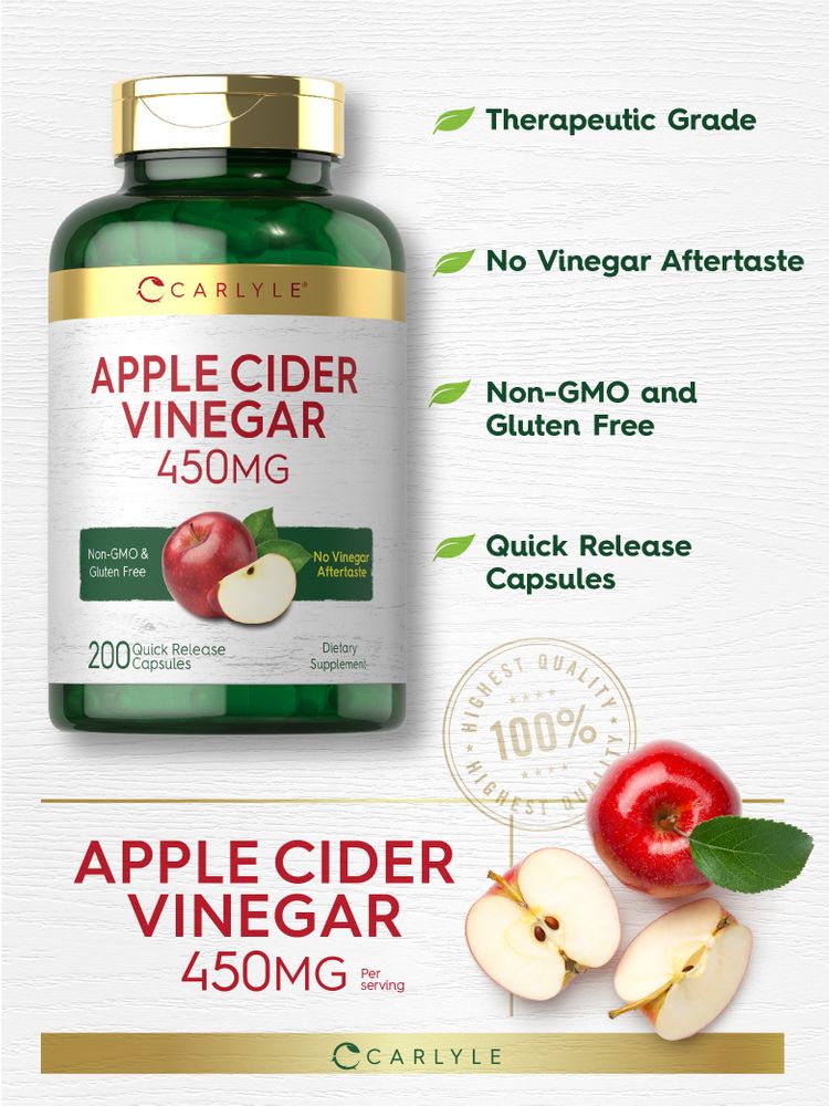 Vinagre de Sidra de Manzana 450mg | 200 Cápsulas