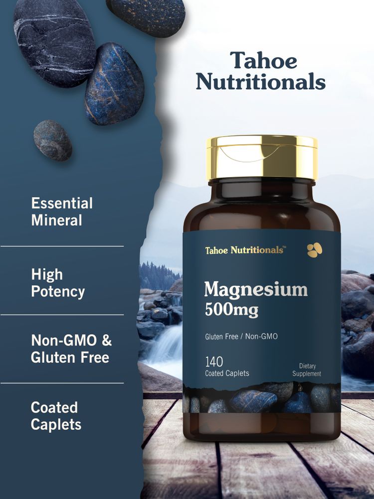 Magnesium 500mg per serving | 140 Caplets