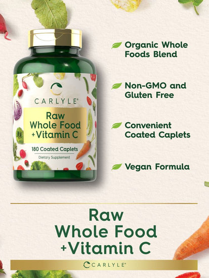Raw Whole Foods with Vitamin C 180 Caplets