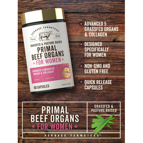 View 4 Grassfed Beef Organ Supplement for Women | 180 Capsules