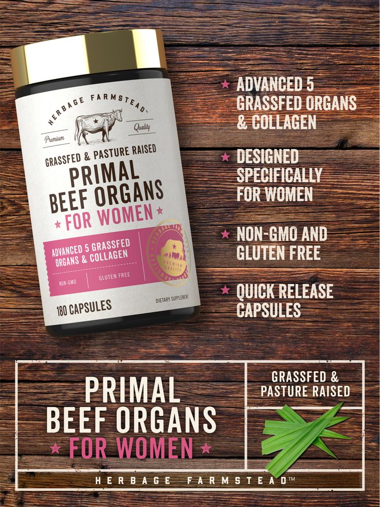 Grassfed Beef Organ Supplement for Women | 180 Capsules
