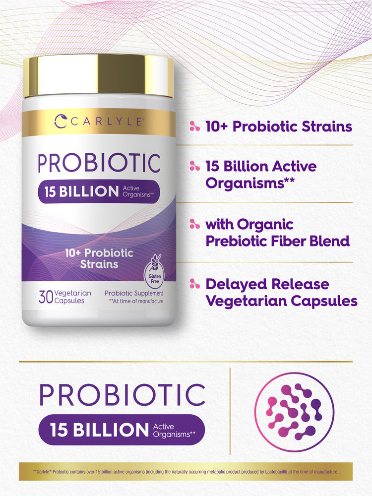 Probiotic Supplement | 15 Billion CFU | 30 Capsules