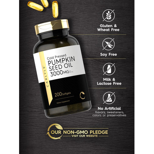 View 4 Pumpkin Seed Oil Cold Pressed 3000mg per serving | 200 Softgels