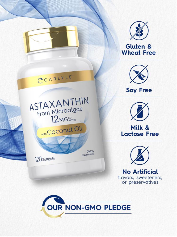 Astaxanthin 12mg with Coconut Oil | 120 Softgels