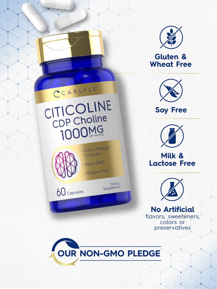 Citicoline CDP Choline 1000mg | 60 Capsules