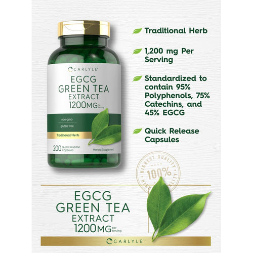 View 4 Estratto di Tè Verde EGCG 1200mg per porzione | 200 Capsule