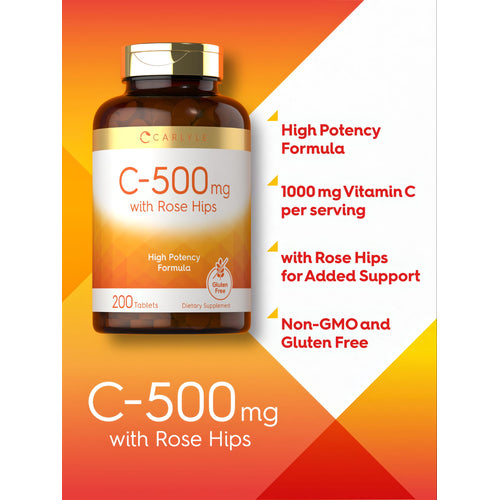 View 4 Vitamina C 500mg per porzione con Cinorrodo | 200 Compresse