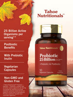 Load image into Gallery viewer, Prebiotic, Probiotic &amp; Postbiotic 25 Billion CFU | 50 Capsules
