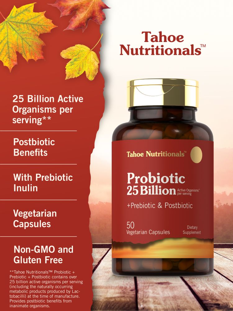 Prebiotic, Probiotic & Postbiotic 25 Billion CFU per serving | 50 Capsules