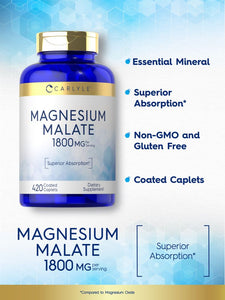 Magnesium Malate 1800mg | 420 Caplets