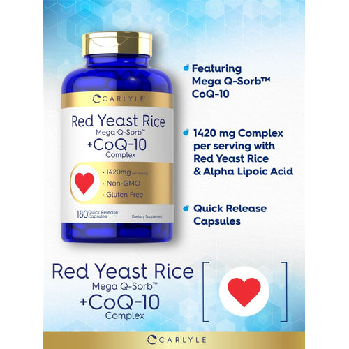 View 4 CoQ10 with Red Yeast Rice 1420mg per serving | 180 Capsules