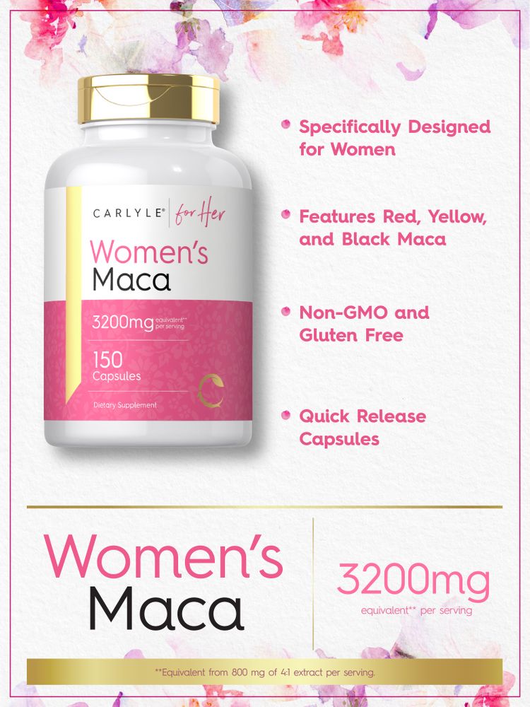 Radice di Maca per Donne 3200 mg per dose | 150 Capsule