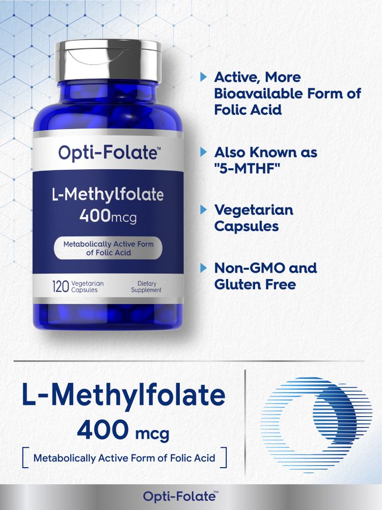 L-Metilfolato 400mcg | 120 Capsule