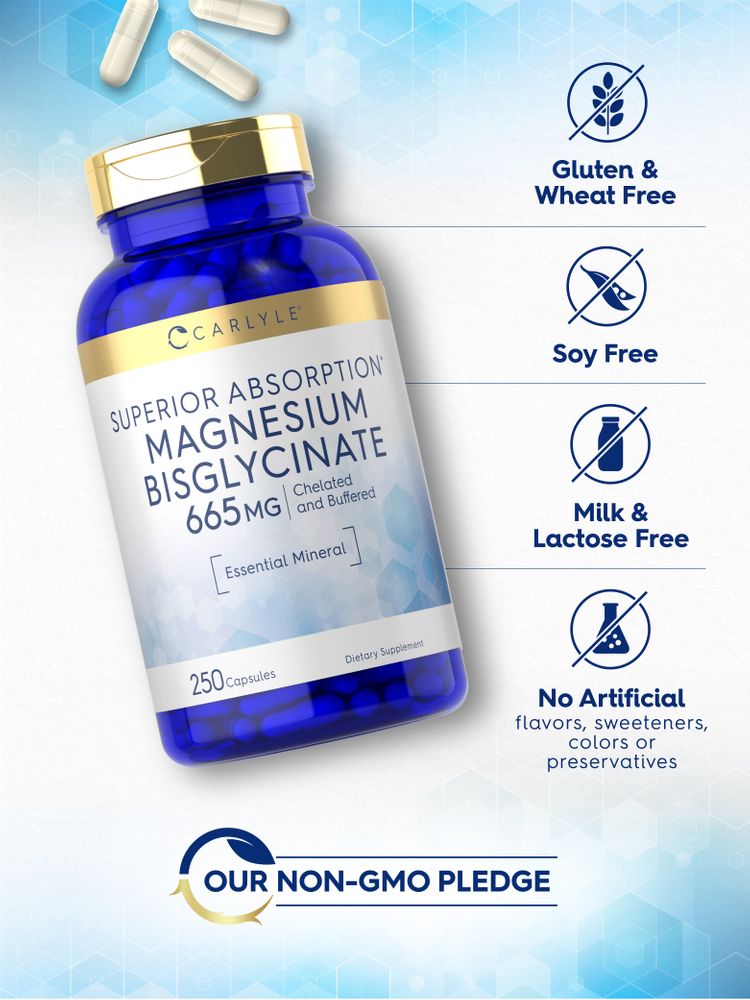 Magnésium Bisglycinate 665mg | 250 Capsules