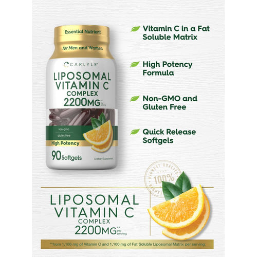 View 4 Liposomal Vitamin C 2200mg per serving | 90 Softgels
