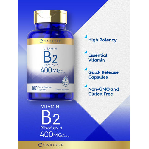 View 4 Vitamin B-2 400mg per serving | 180 Capsules