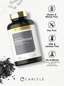 Serrapeptase 120,000IU  | 120 Capsules