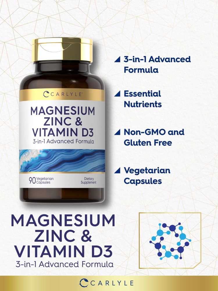 Magnésio Zinco e Vitamina D-3 | 90 Cápsulas