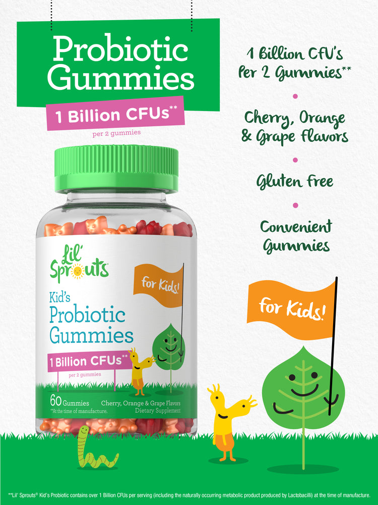 Kid's Probiotic Gummies | Cherry, Orange and Grape Flavor