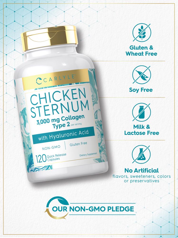 Cartilage de sternum de poulet Collagène 3000mg par portion | 120 Capsules