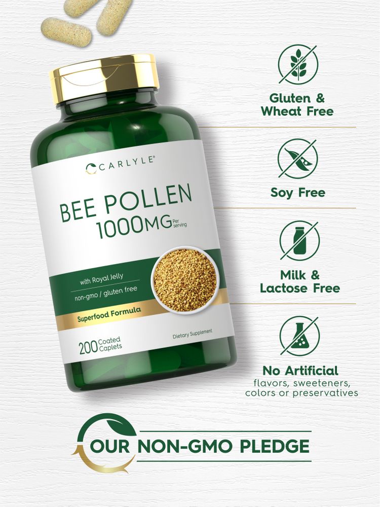 Polen de Abeja 1000mg por porción | 200 Cápsulas