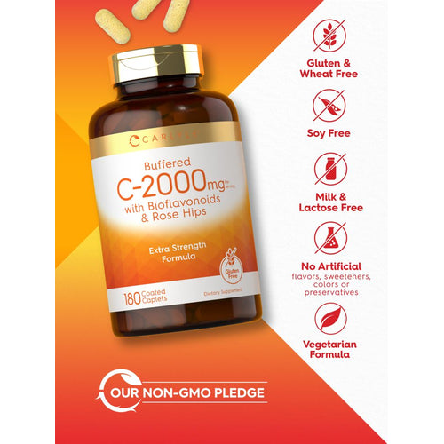View 4 Vitamina C Amortecida 2000mg por dose | 180 Comprimidos