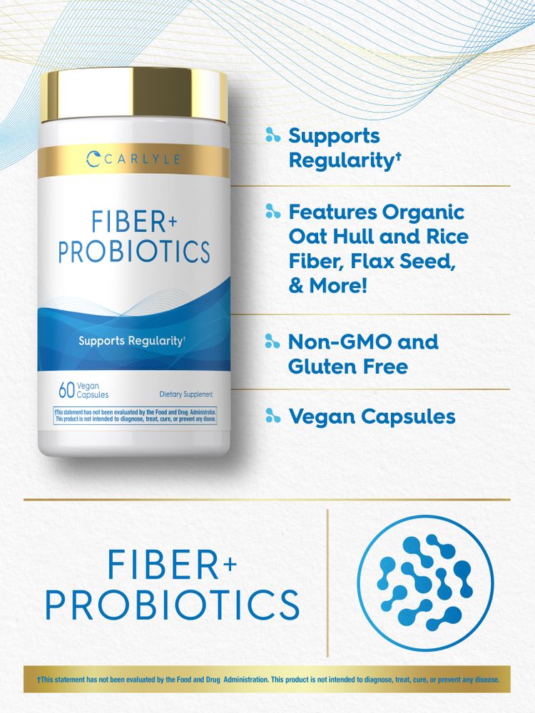 Fiber and Probiotic Supplement | 60 Capsules