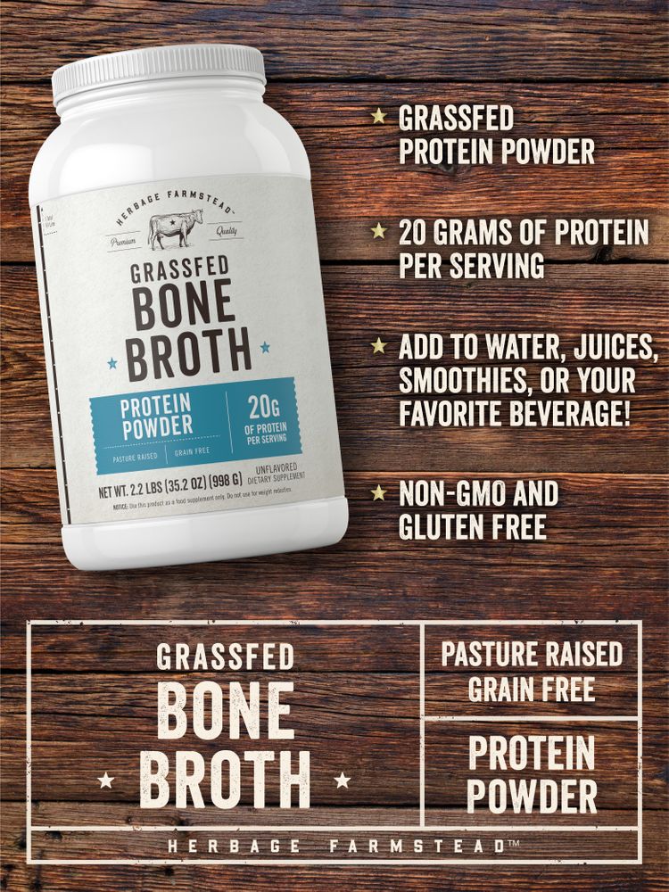 Grass Fed Bone Broth Protein Powder | 35.2oz Powder