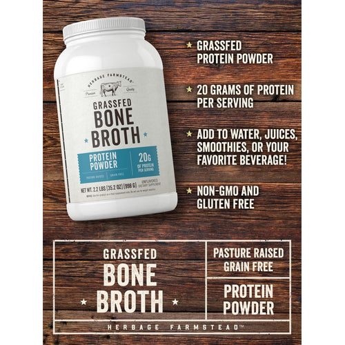 View 4 Grass Fed Bone Broth Protein Powder | 35.2oz Powder