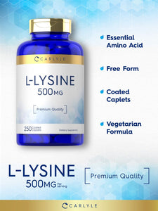 L-Lysine 500mg | 250 Caplets
