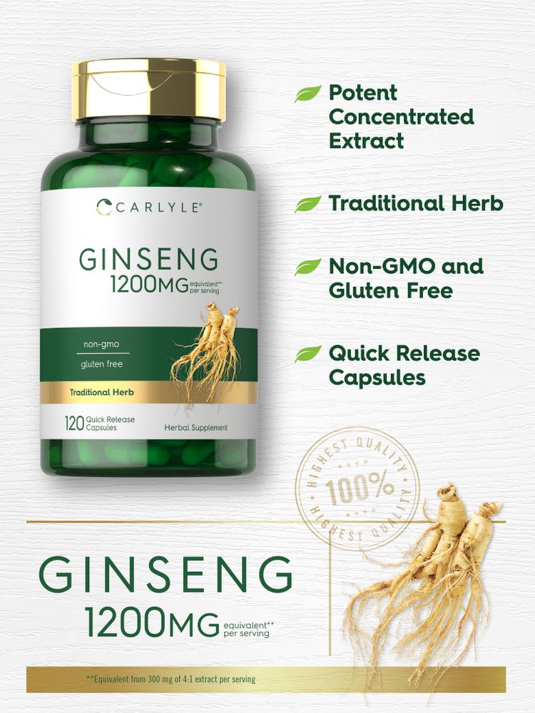 Ginseng 1200mg por porção | 120 Cápsulas