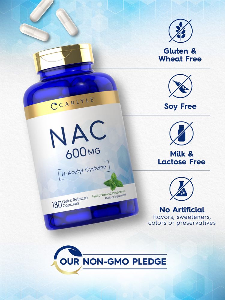 NAC N-Acetil Cisteína 600mg | 180 Cápsulas