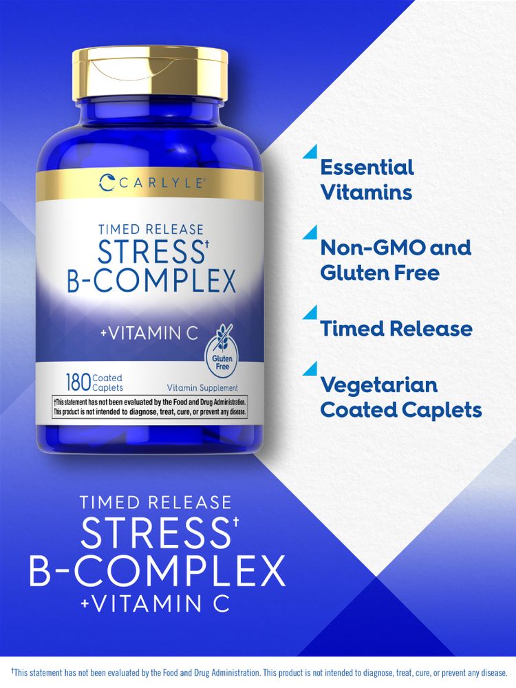 Vitamin B-Complex with Vitamin C | 180 Caplets