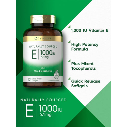 View 4 Vitamina E más Tocopheroles Mixtos 1000 UI | 120 Cápsulas Blandas