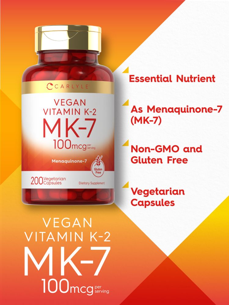 Vitamina K-2 MK7 100mcg por porção | 200 Cápsulas