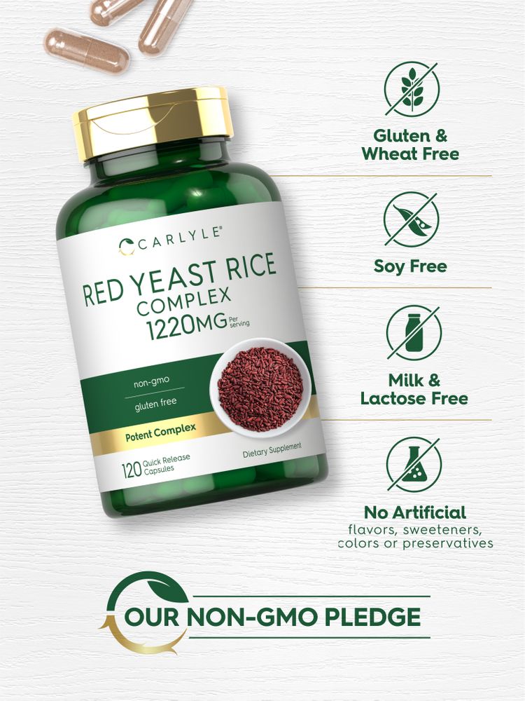 Red Yeast Rice with Policosanol 1220mg per serving | 120 Capsules