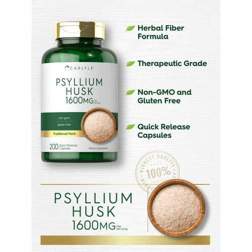View 4 Cáscara de Psyllium 1600mg por porção | 200 Cápsulas
