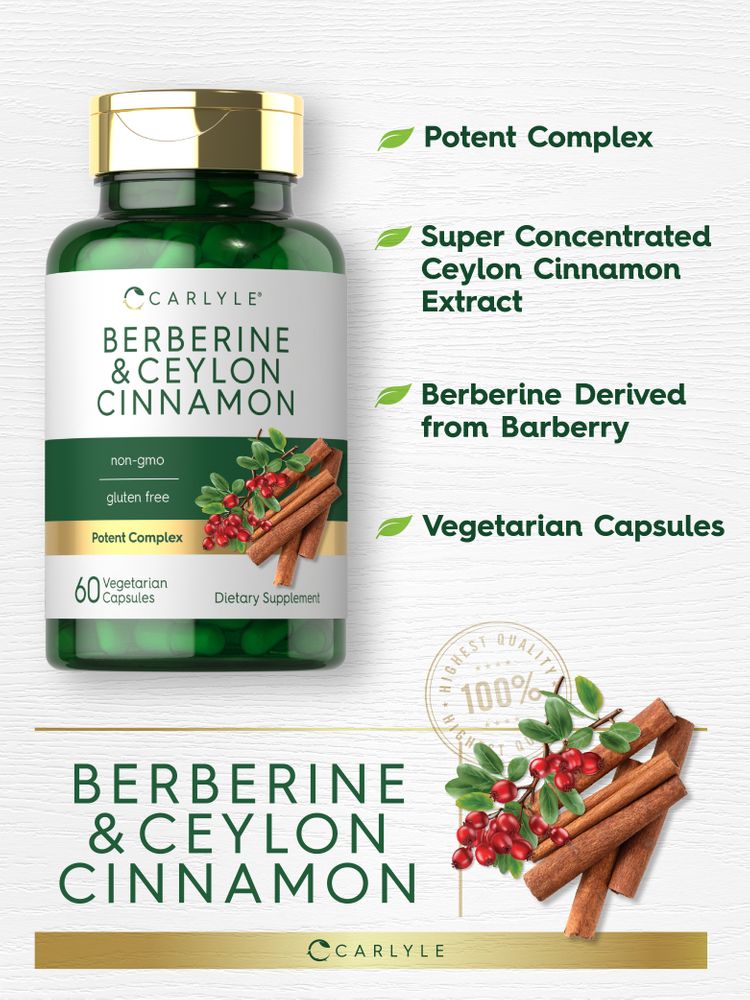 Berbérine avec Cannelle de Ceylan 2000mg | 60 gélules