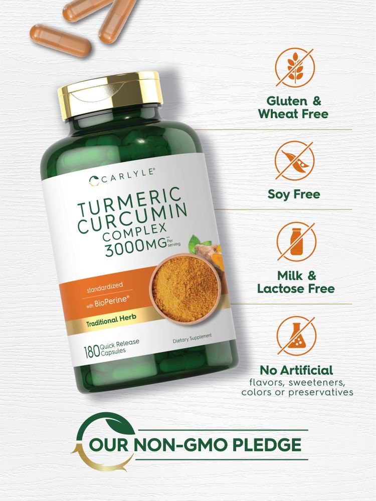 Turmeric Curcumin Complex 3000mg per serving | 180 Capsules