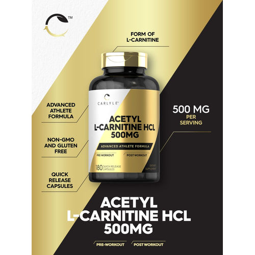 Acetyl L-Carnitine HCL 500mg per serving | 180 Capsules Acetyl L-Carnitine HCL 500mg per serving | 180 Capsules