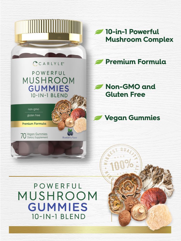 Complément Alimentaire aux Champignons | 70 Gummies