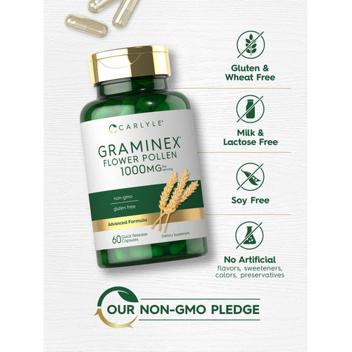 View 4 Extrato de Pólen de Flor Graminex 1000 mg por porção | 60 Cápsulas