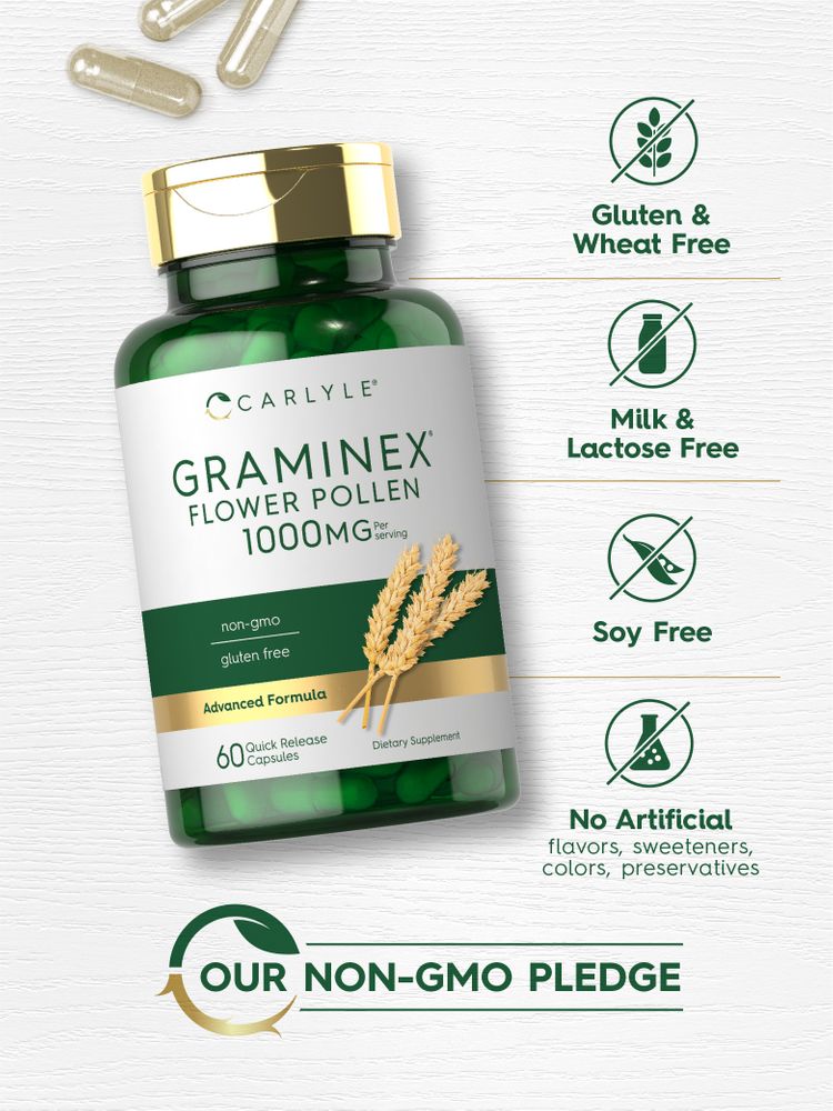 Extrait de Pollen de Fleurs Graminex 1000 mg par portion | 60 Capsules