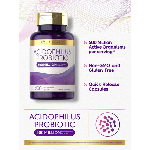 View 4 Probiótico Acidophilus 500 Millones de UFC | 200 Cápsulas