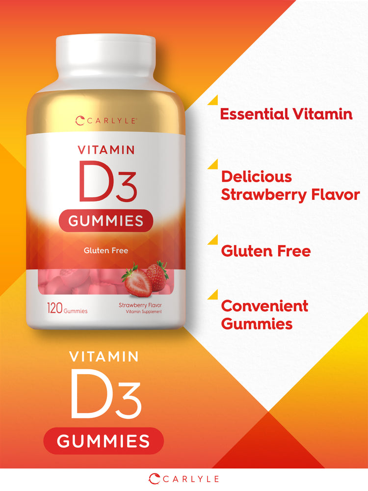 Vitamin D3 Gummies 3000 IU | Strawberry Flavored
