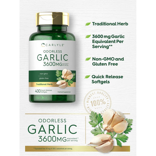 View 4 Odorless Garlic Extract | 400 Softgels