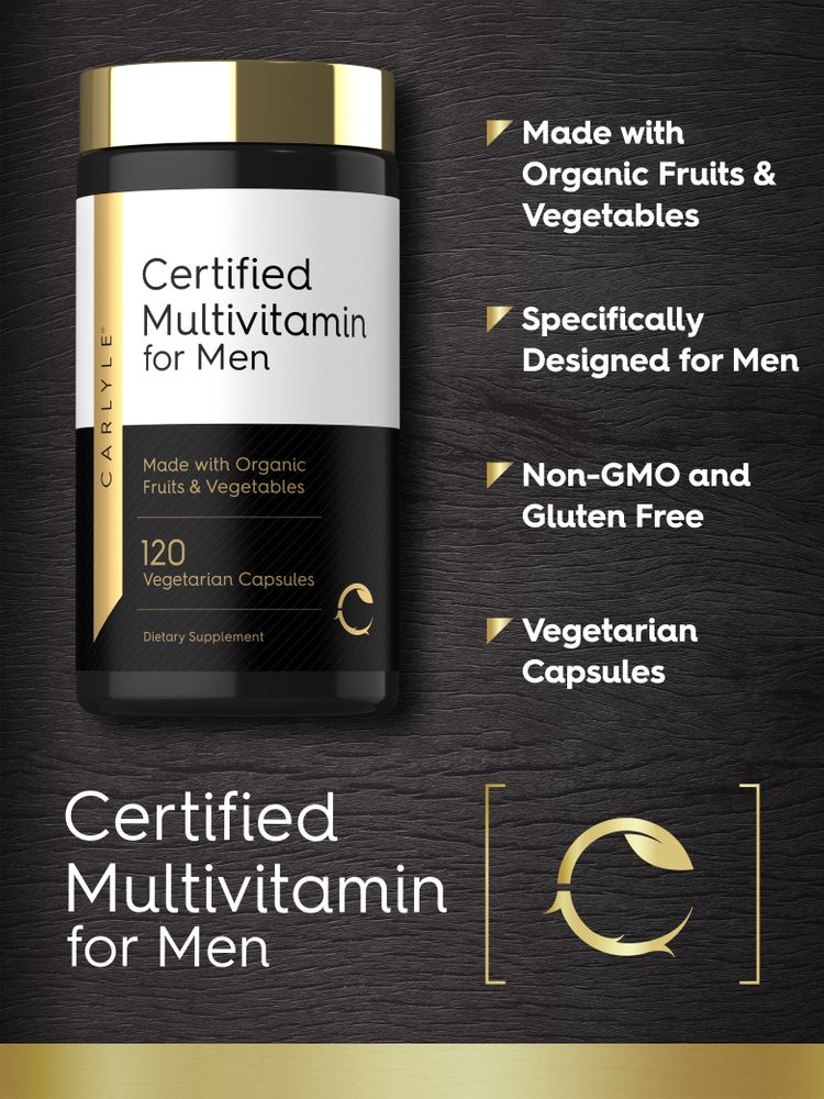CL Men's Organic Multi, 120 Vegetarian Capsules. Made with Organic Fruits and Vegetables, Non-GMO and Gluten Free.