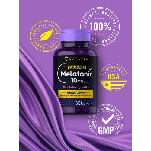 View 4 Melatonin 10mg pro Portion mit Ashwagandha | 120 Kapseln