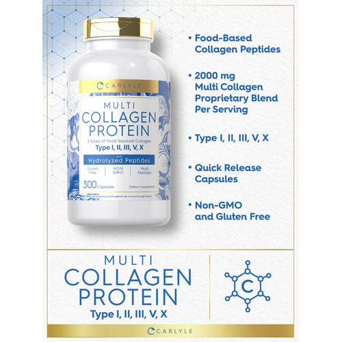 View 4 Proteína de Colágeno Múltiple | 300 Cápsulas